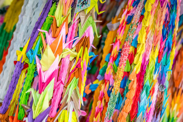 istock Rainbow Origami Cranes for Peace in Japan 1066830550