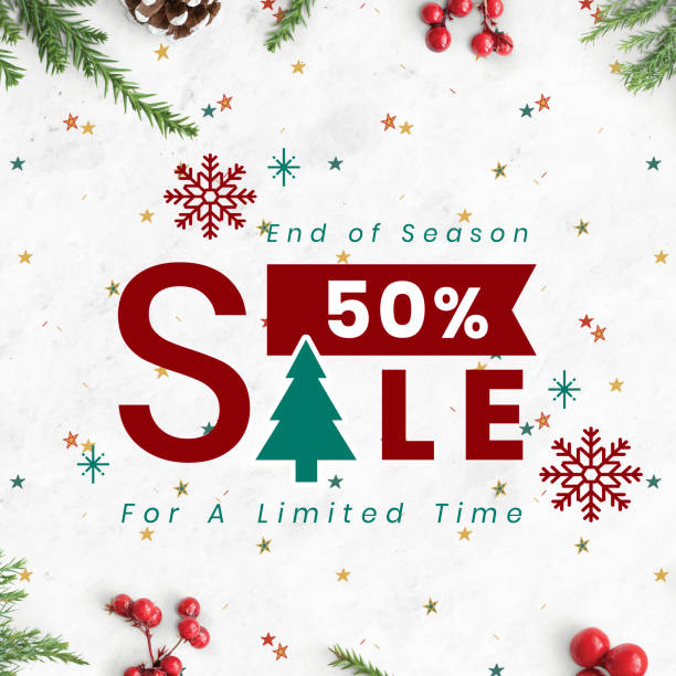 istock 50% Christmas sale sign mockup 1066830636