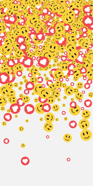 istock White background with likes, hearts and smileys signs. 1066833550