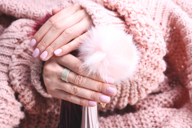 French manicure, pink nails.