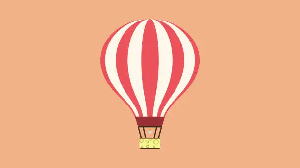 Vector illustration of Hot air balloon icon vector illustration