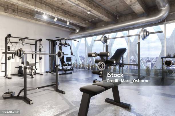 Gewichte Trainingsgeräte Stockfoto und mehr Bilder von Trainingsraum - Freizeiteinrichtung - Trainingsraum - Freizeiteinrichtung, Ausrüstung und Geräte, Sporttraining