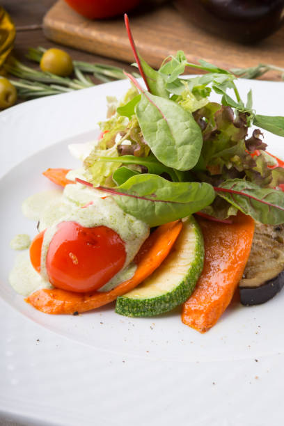 istock Grilled vegetables and herbs served for lunch 1066843034