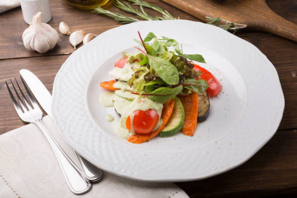 istock Grilled vegetables and herbs served for lunch 1066843180