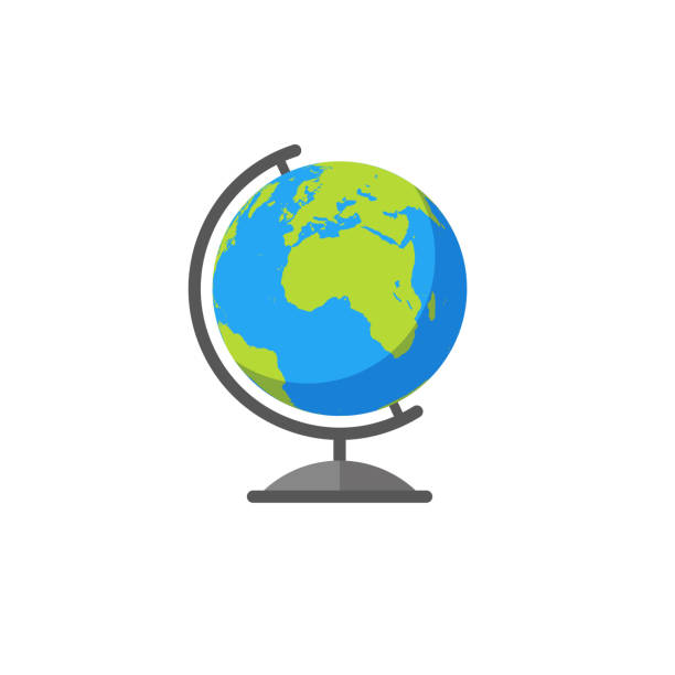 красочный вектор земного глобуса - continents travel travel destinations europe stock illustrations