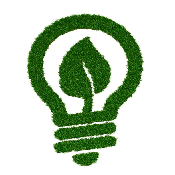 istock Ecology light bulb symbol with a leaf made from grass isolated on white 1066849134