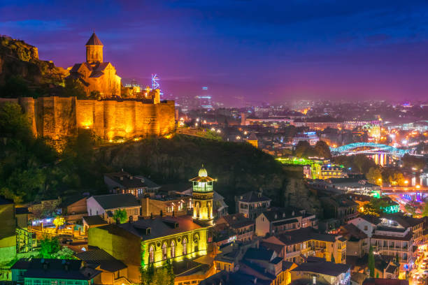 istock Panoramic view of Tbilisi, Georgia after sunset 1066851778