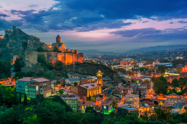 istock Panoramic view of Tbilisi, Georgia after sunset 1066851844
