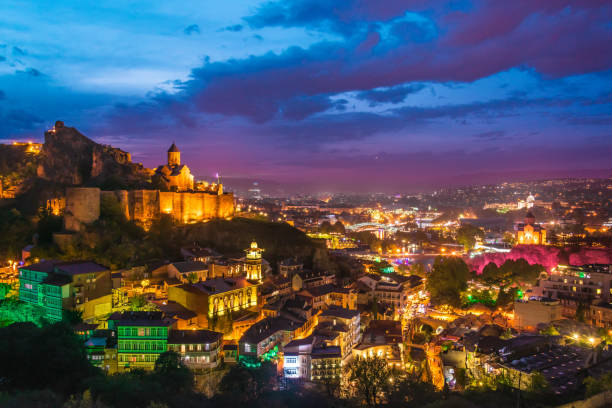 istock Panoramic view of Tbilisi, Georgia after sunset 1066851894