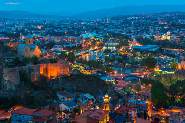 istock Panoramic view of Tbilisi, Georgia after sunset 1066851962