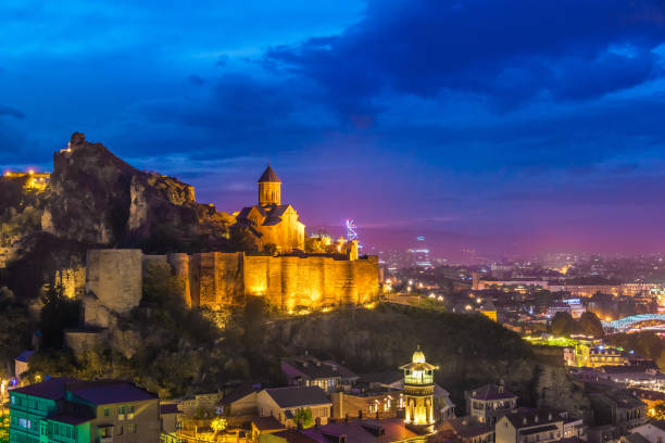 istock Panoramic view of Tbilisi, Georgia after sunset 1066852138