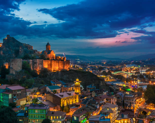 istock Panoramic view of Tbilisi, Georgia after sunset 1066852144