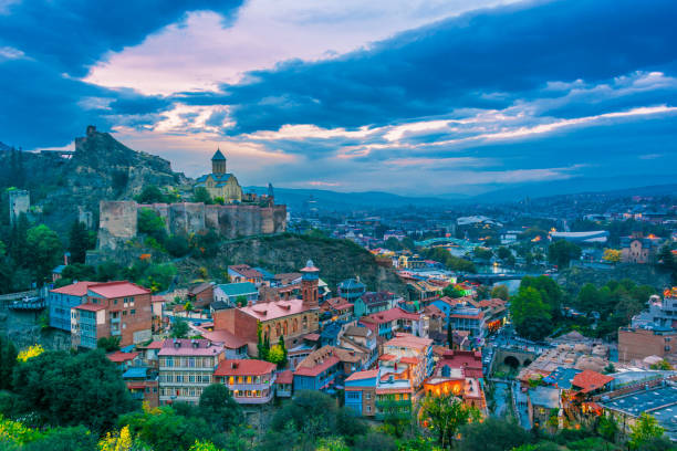 istock Panoramic view of Tbilisi, Georgia after sunset 1066852200