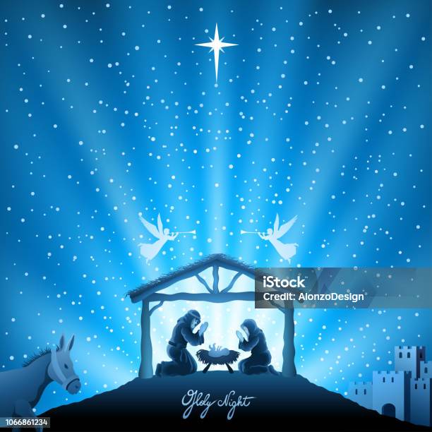 O Holy Night Stock Illustration - Download Image Now - Spirituality, Night, Religion