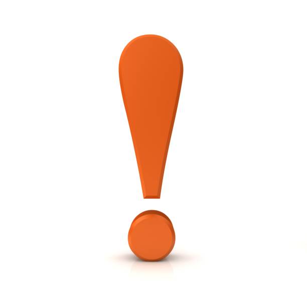 exclamation point sign icon orange 3d
