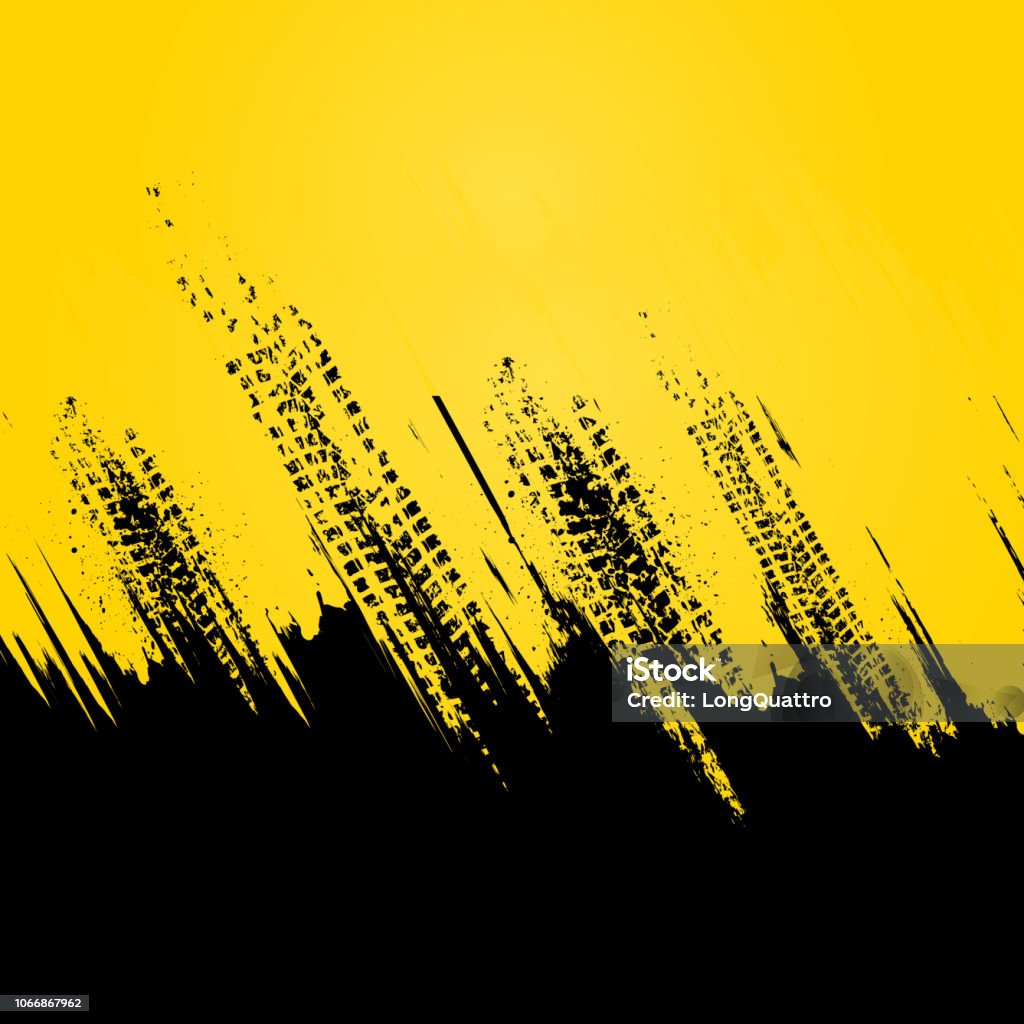 Yellow Tire Track Wallpaper Stock Illustration - Download Image Now -  Grunge Image Technique, Dirty, Backgrounds - iStock