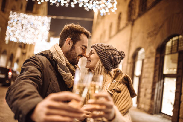 drinking champagne on the streets