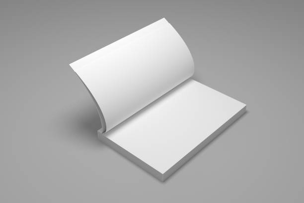 istock Blank opened 3D illustration book mock-up. 1066870508