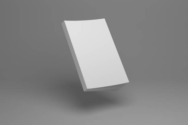 Blank flying soft cover 3D illustration book with spine.