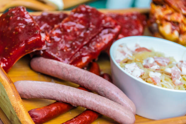 istock Display of assorted traditional Georgian dishes 1066871376