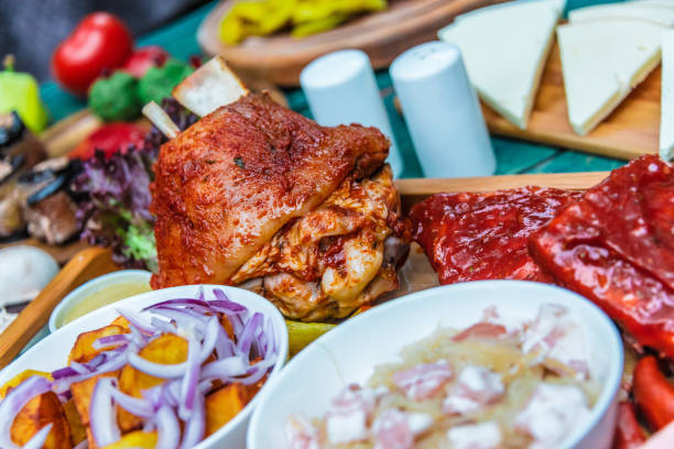 istock Display of assorted traditional Georgian dishes 1066871850