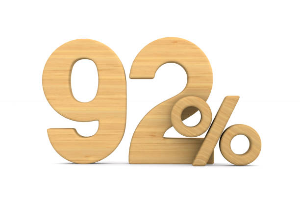 istock ninety two percent on white background. Isolated 3D illustration 1066886256