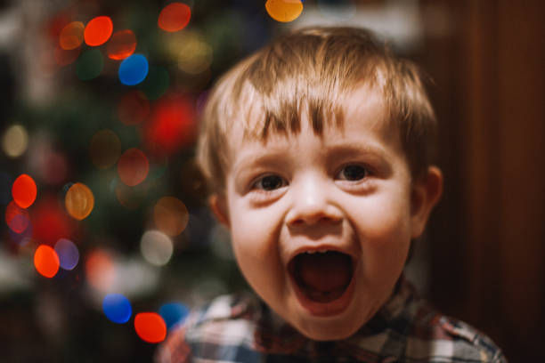 istock Baby boy playing at home during Christmas holidays 1066895060