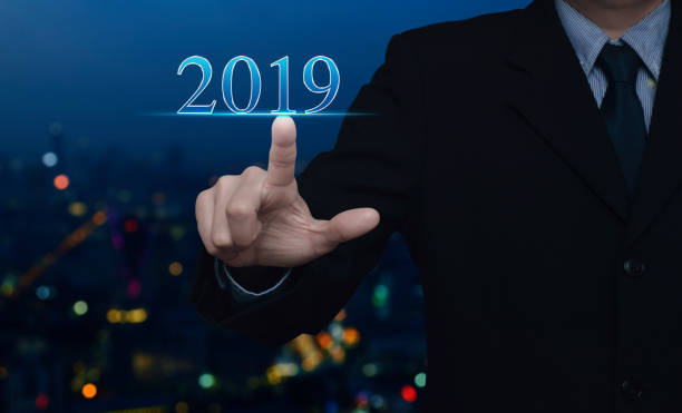 istock Happy new year 2019 calendar cover concept 1066897088
