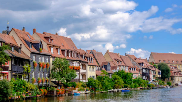 Bamberg, Klein Venedig - Little Venice - along the Linker Regnitzarm river (Bavaria, Germany) Bamberg, Klein Venedig - Little Venice along the Linker Regnitzarm river (Bavaria, Germany) linker stock pictures, royalty-free photos & images