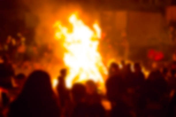istock Abstract blur background. Festive Lag Baomer bonfires in Israel. 1066904264