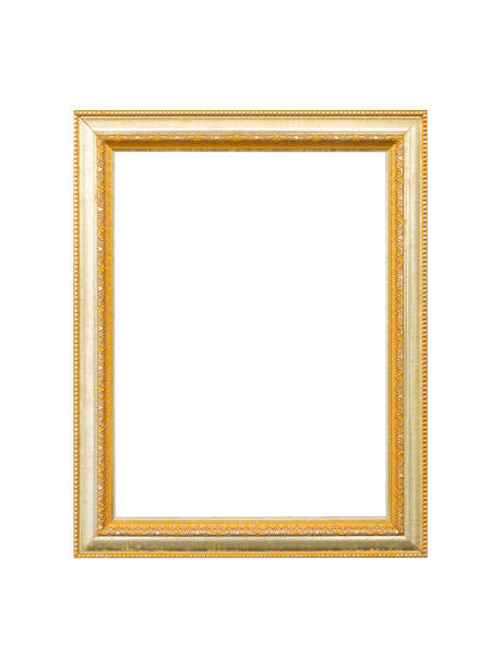 istock Golden picture photo frame isolated on white background 1066908032