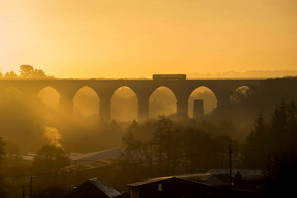 Moorswater viaduct at sunrise on a beautiful winter morning, Cornwall, UK