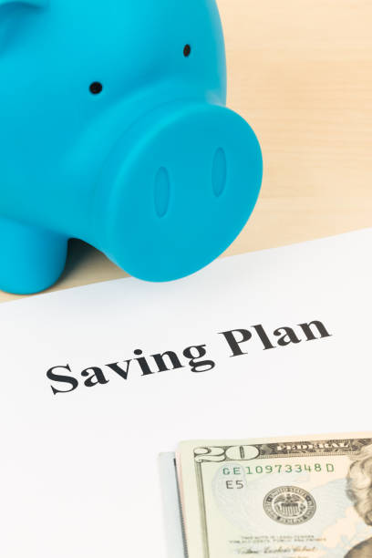 istock Saving plan with dollar banknote and piggy bank 1066910076