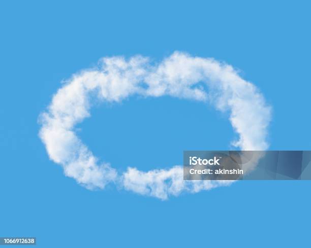 Cloud In Shape Of Halo Against The Blue Sky 3d Illustration Stock Photo - Download Image Now