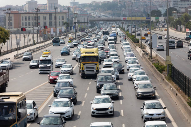 istock Traffic jams in the city, 1066916480
