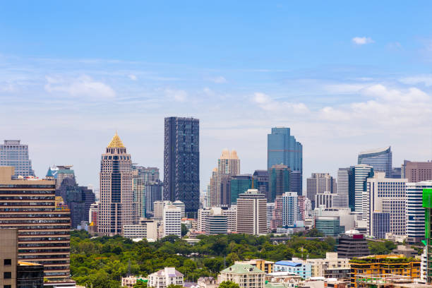 Downtown and business district in Bangkok, Thailand