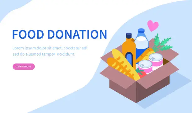 Vector illustration of food donation