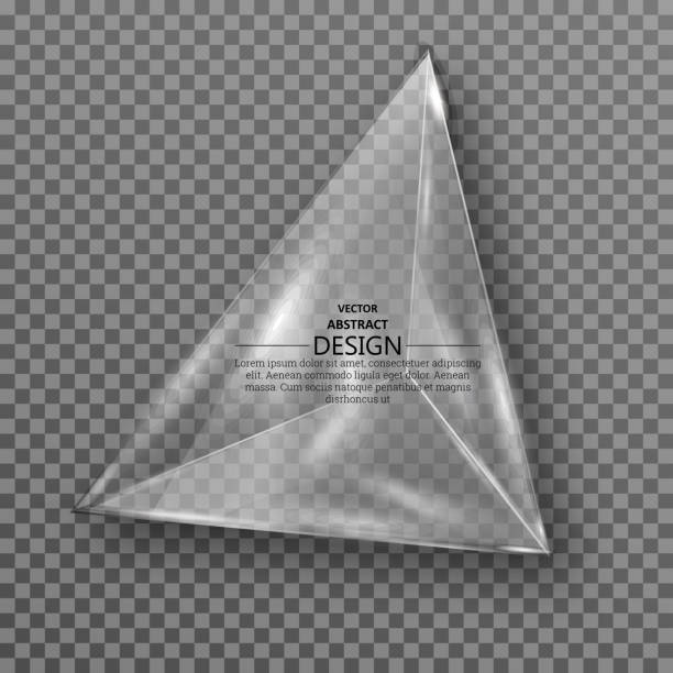 przezroczysty trójkątny kryształ - award trophy glass crystal stock illustrations