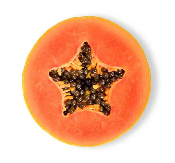 istock Slice papaya isolated on white clipping path 1066928694
