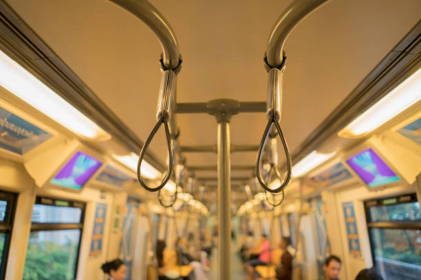 istock Metropolis handrails in the electric train. Handle sky train, Handles for standing passenger in electric train. 1066929132