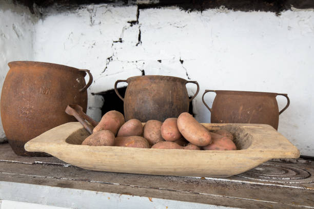 Old cast iron pots, potatoes and other items 3