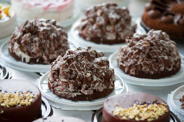 istock Cake and baking line.Industrial line of cakes. 1066938984