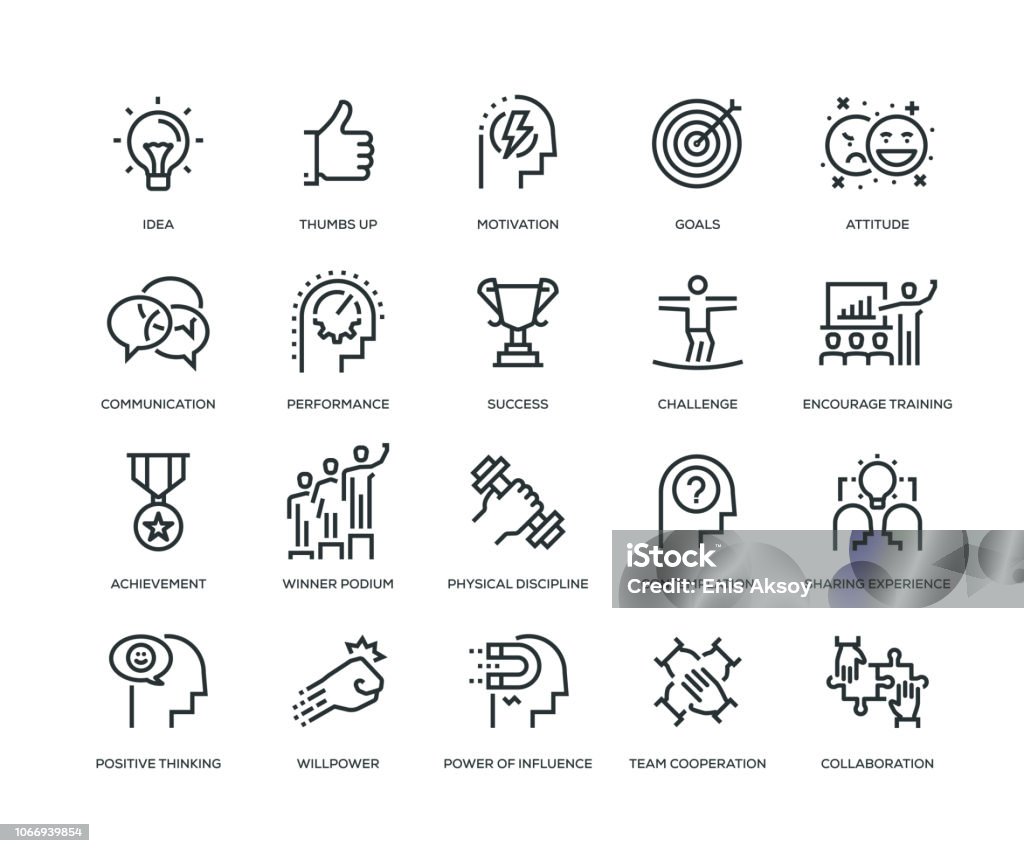 Motivation Icons - Line Series Icon Symbol stock vector