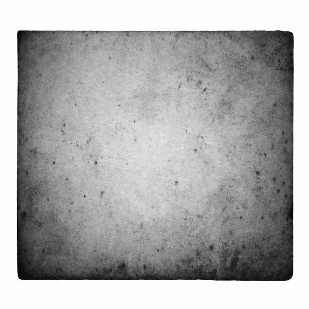 istock Black and white film frame with light leaks and grain isolated on white background. 1066943700