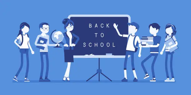 Vector illustration of Back to school day