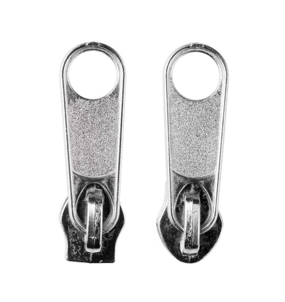 slider zipper material metal isolated on a white background