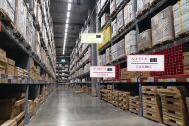 istock iot smart retail in the futuristic concept, Store or retail use augmented mixed virtual reality to show the data or, analysis   keep track data when the customer pick to  buy the product on shelve 1066949470