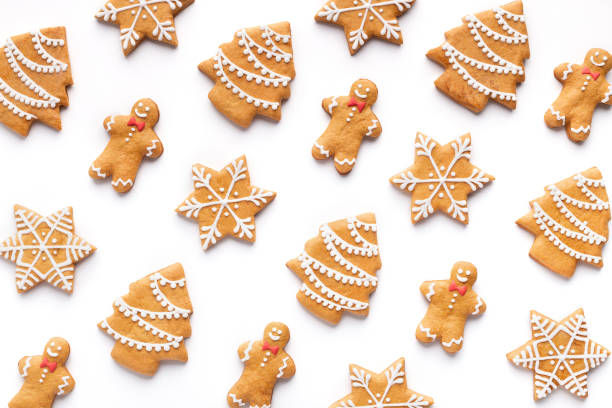 istock Set of christmas gingerbreads isolated on white 1066951630