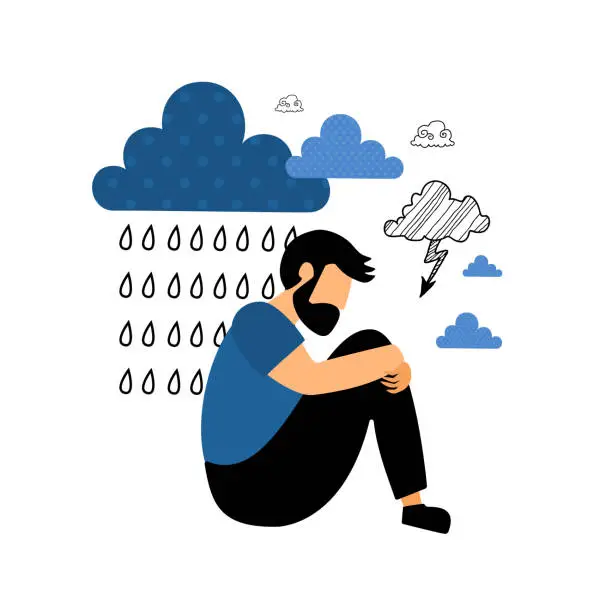 Vector illustration of Depression.