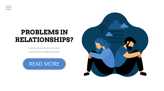 Relationship Problem Adult Image Problems In Relationships Landing Page Stock Illustration - Download ...